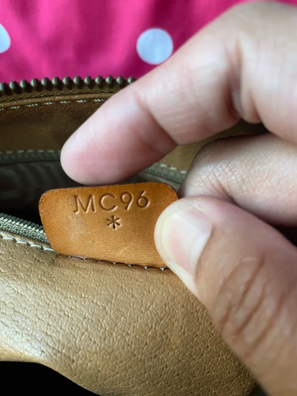 Celine Beige Monogram Satchel with Tan Trim - Picture 11 of 16